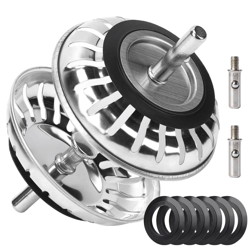 Kitchen Sink Plug Strainer, Stainless Steel Sink Plug Replacement for Approx. 83mm Old Plug Size, Actual Top Diameter Approx. 83mm - image 1