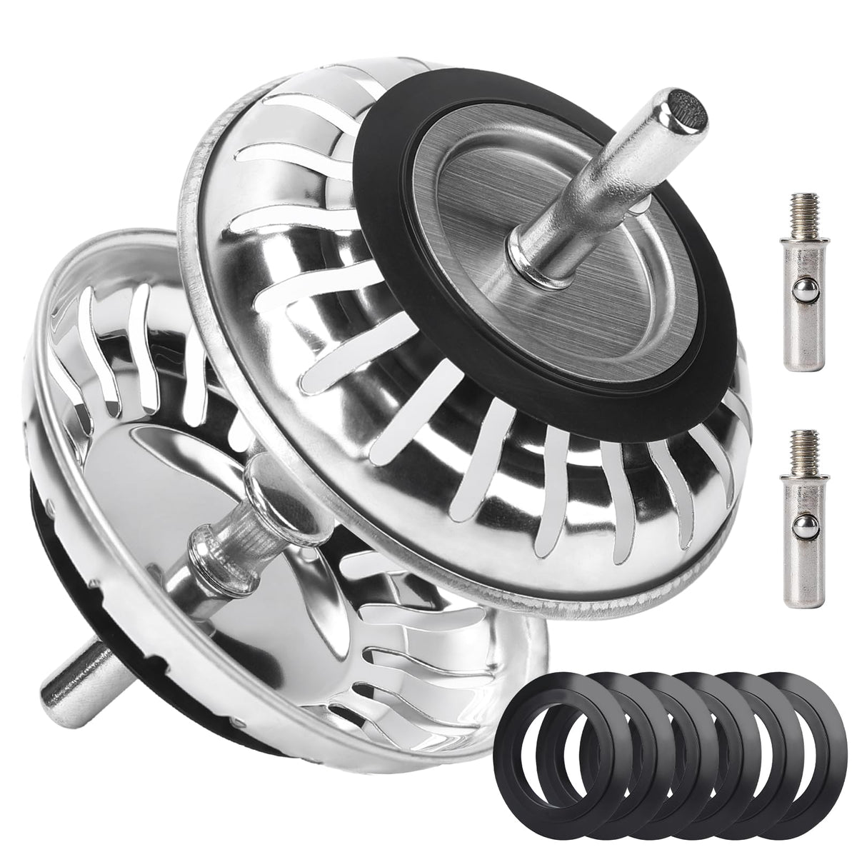 Kitchen Sink Plug Strainer, Stainless Steel Sink Plug Replacement for Approx. 83mm Old Plug Size, Actual Top Diameter Approx. 83mm - image 1