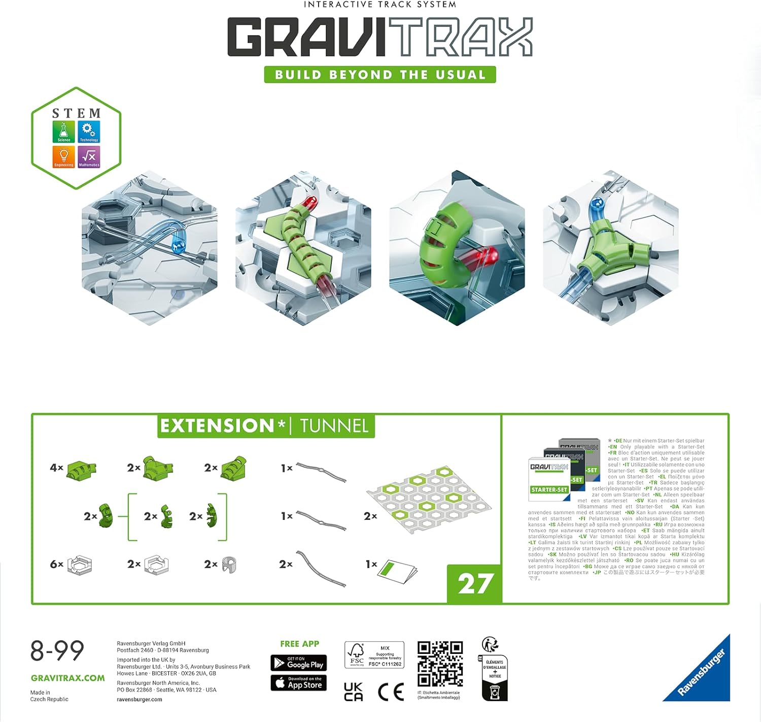 Ravensburger GraviTrax Tunnel Expansion Pack – STEM Marble Run Toy