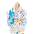 Jolof Store Dried Flowers Cake Toppers with Blue & Gold Palm Spear