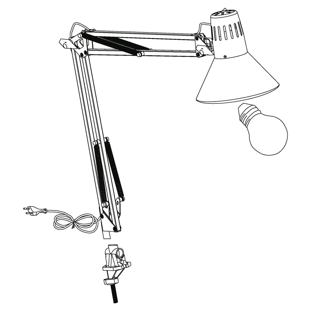 Eglo Firmo Silver Adjustable Clip-On Desk Lamp | Modern Task Light