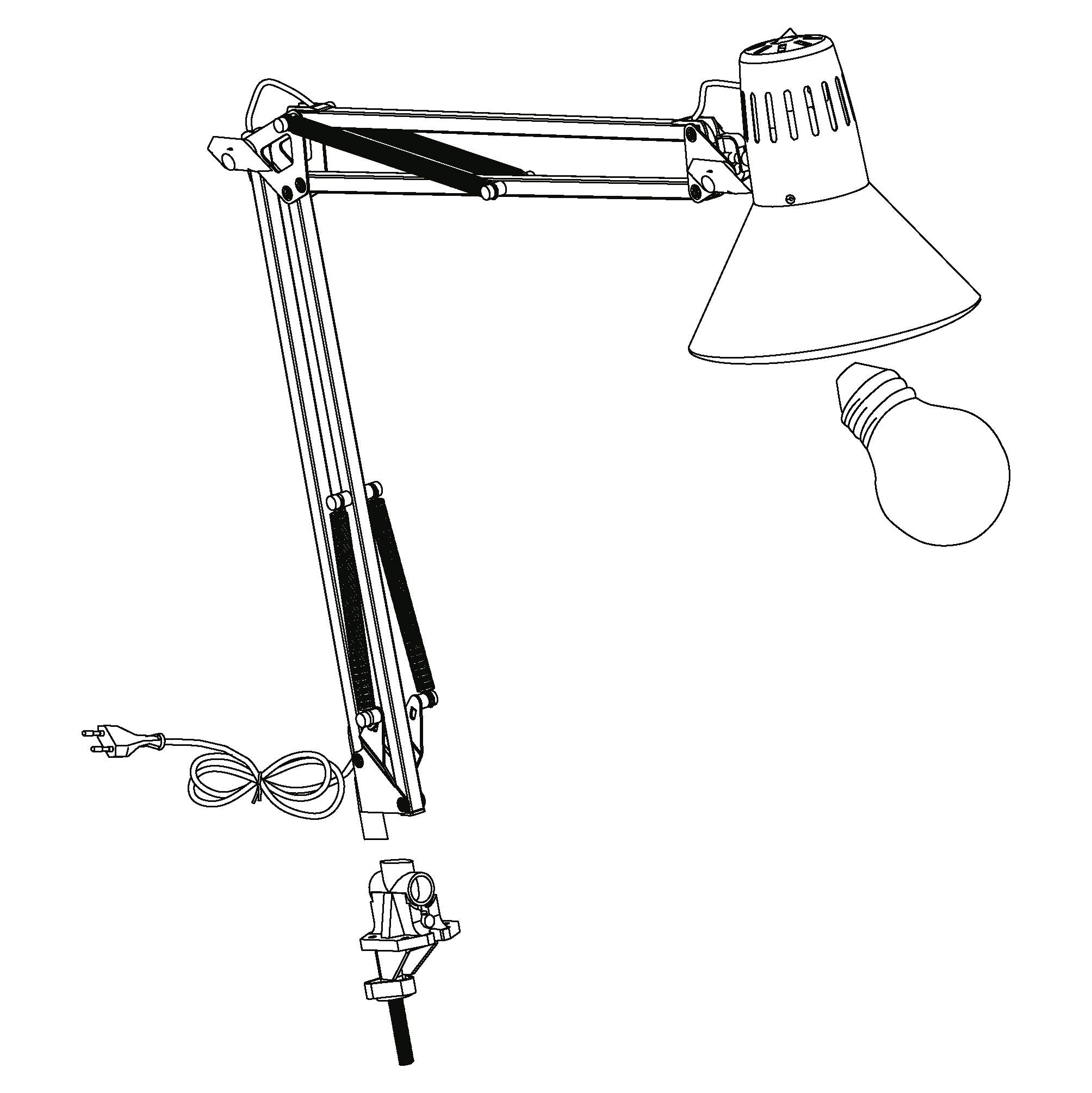 Eglo Firmo Silver Adjustable Clip-On Desk Lamp | Modern Task Light