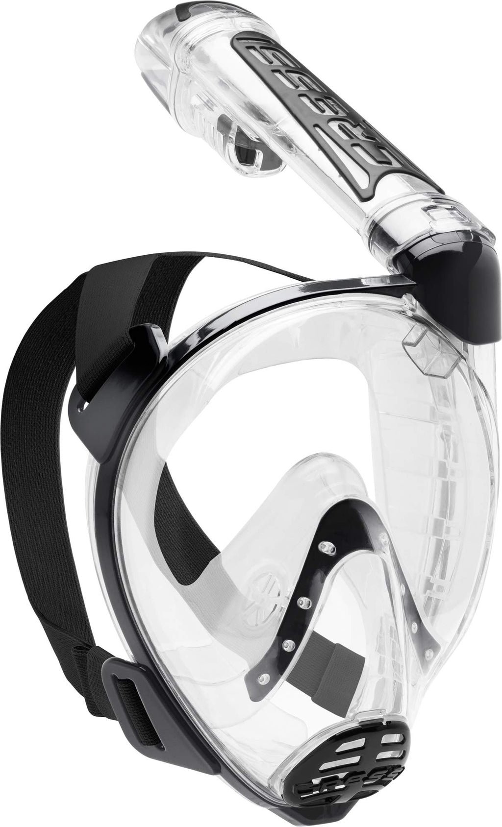 Cressi Duke Full Face Snorkel Dry Mask | Clear/Black | Size M/L