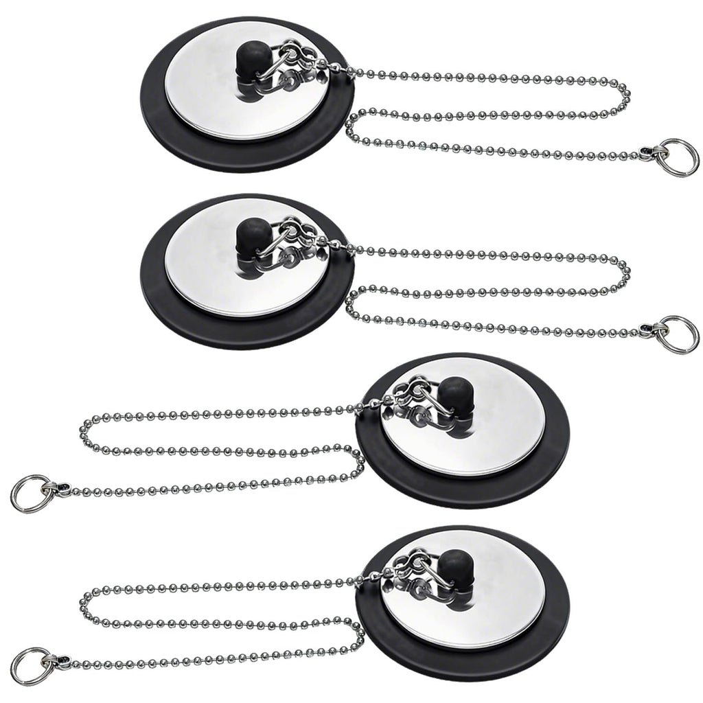 YINKIGI 4Pcs Universal Bath Plug Replacement and Upgraded Chain for UK Sink