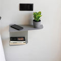 Miluka Narrow Floating Bedside Tables Set of 2 | Grey Metal Wall Nightstands