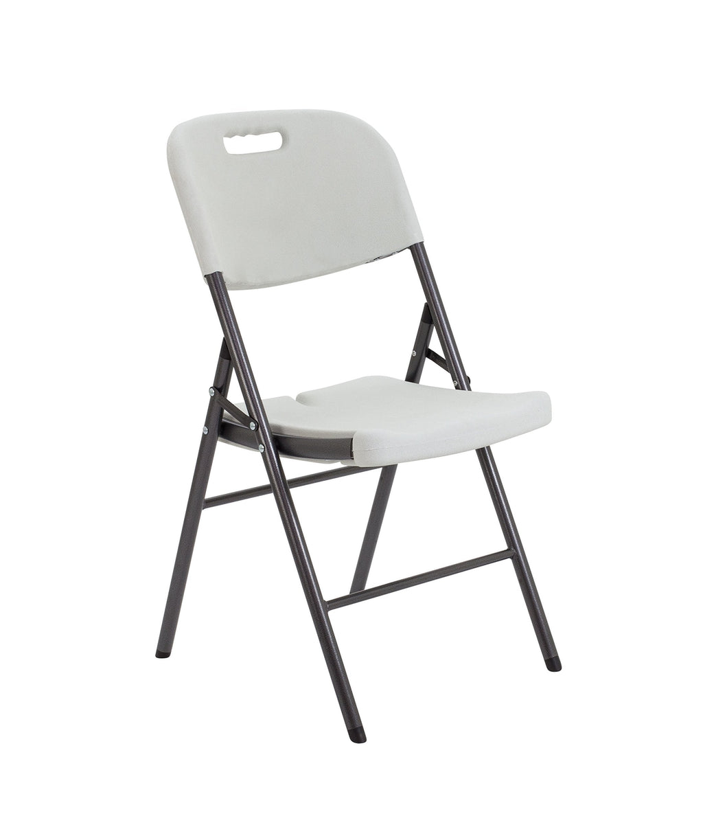 Office Hippo Occasional Folding 4 Leg Chair, Plastic, White - image 1
