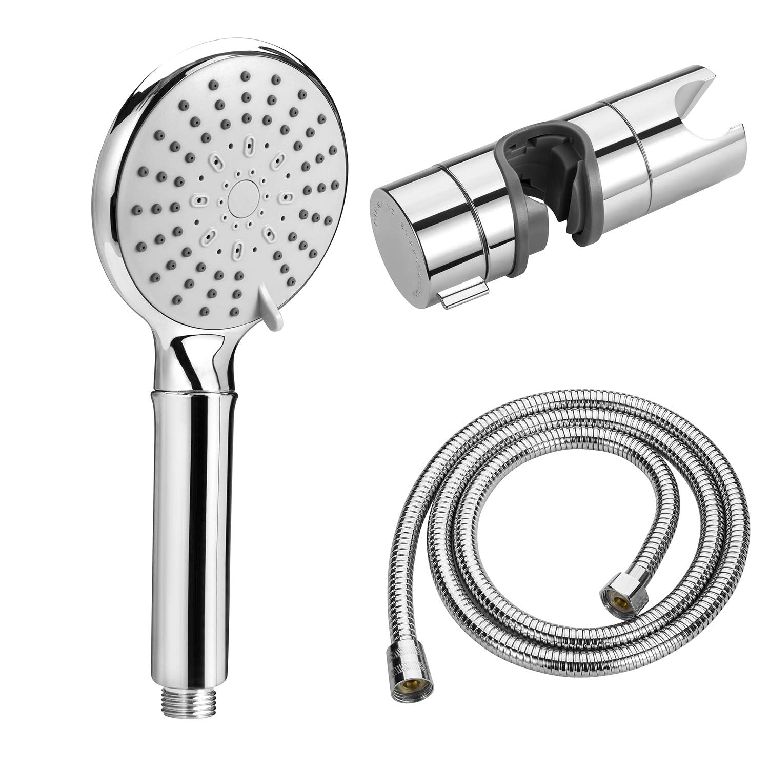 QIWODE Handheld Shower Head with Hose - 5 Spray Modes, Chrome Finish