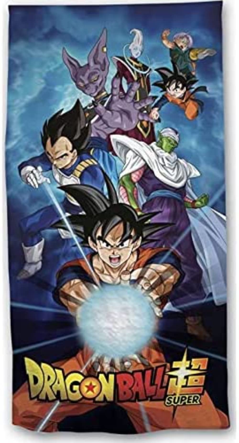 Bath Beach Towel Son Goku Kamehameha Vegeta, Beerus, Piccolo - 140 x 70 cm 100% Cotton - image 1