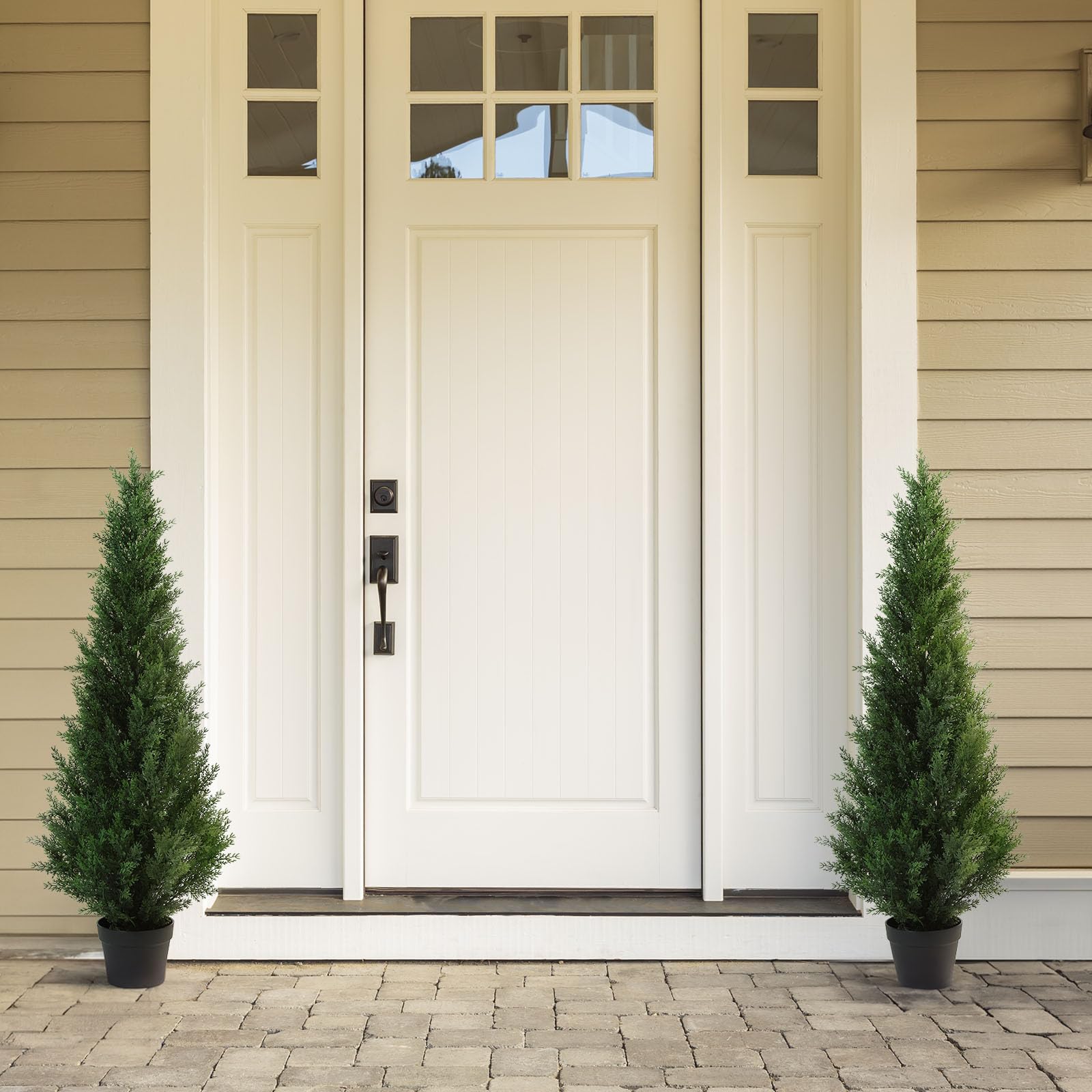 CROSOFMI 125cm Artificial Cedar Tree - Large Faux Outdoor Plants (2 Pack)