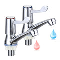 eTrademart Chrome-Plated Brass Bathroom Basin Taps | Hot & Cold Pair