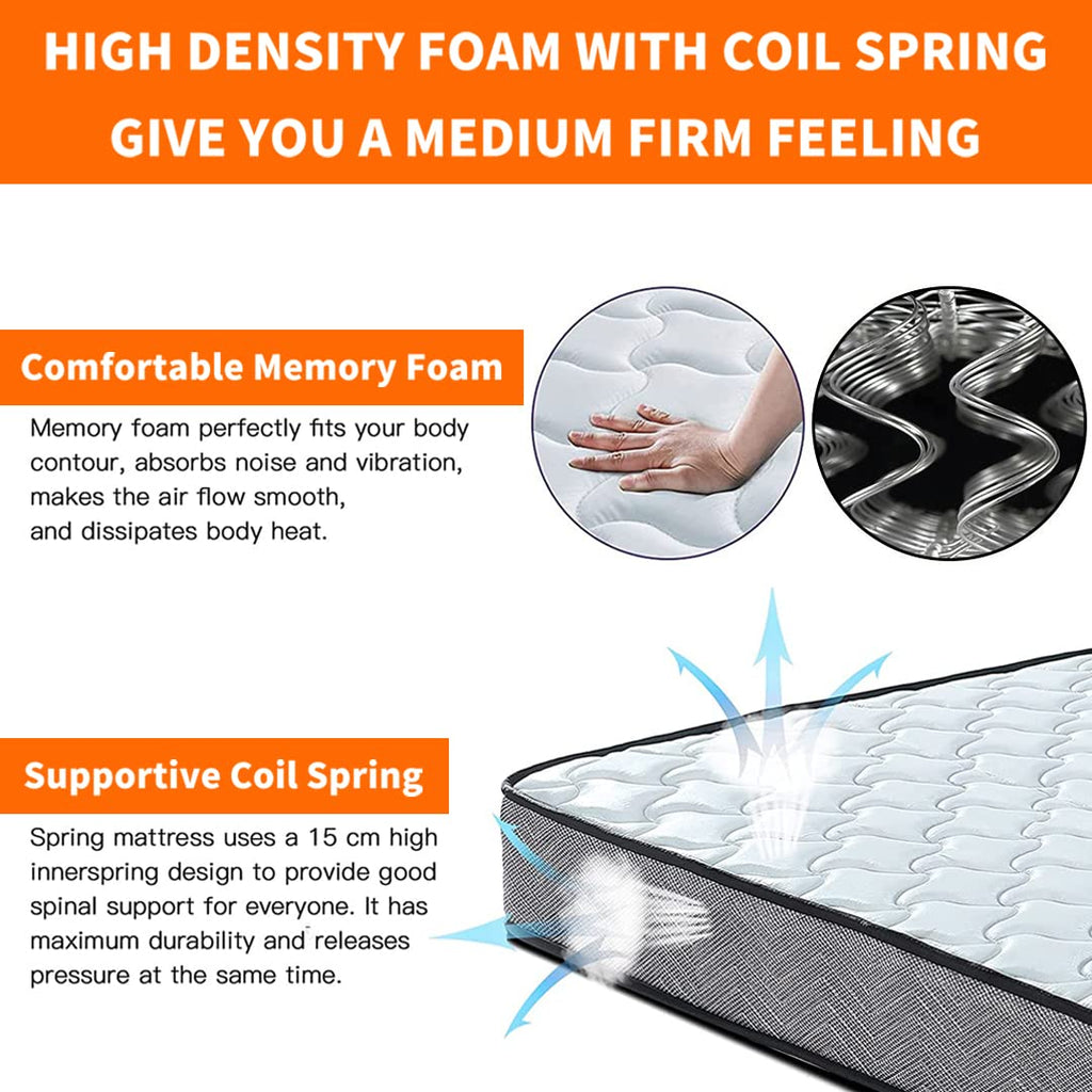 Good Nite Small Double Mattress | 4FT Memory Foam & Spring Orthopedic