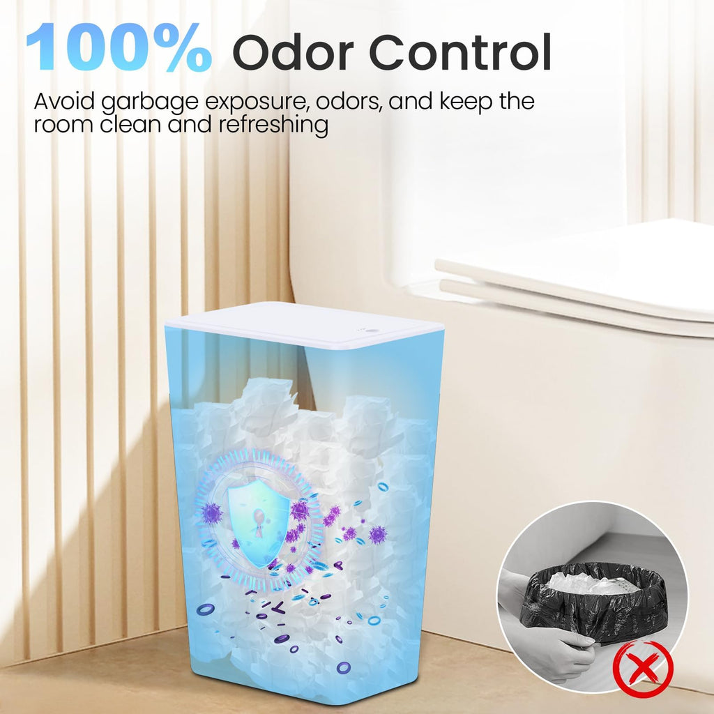 Xygobla 3 Pack 10L Slim Bathroom Bin with Lid - image 5