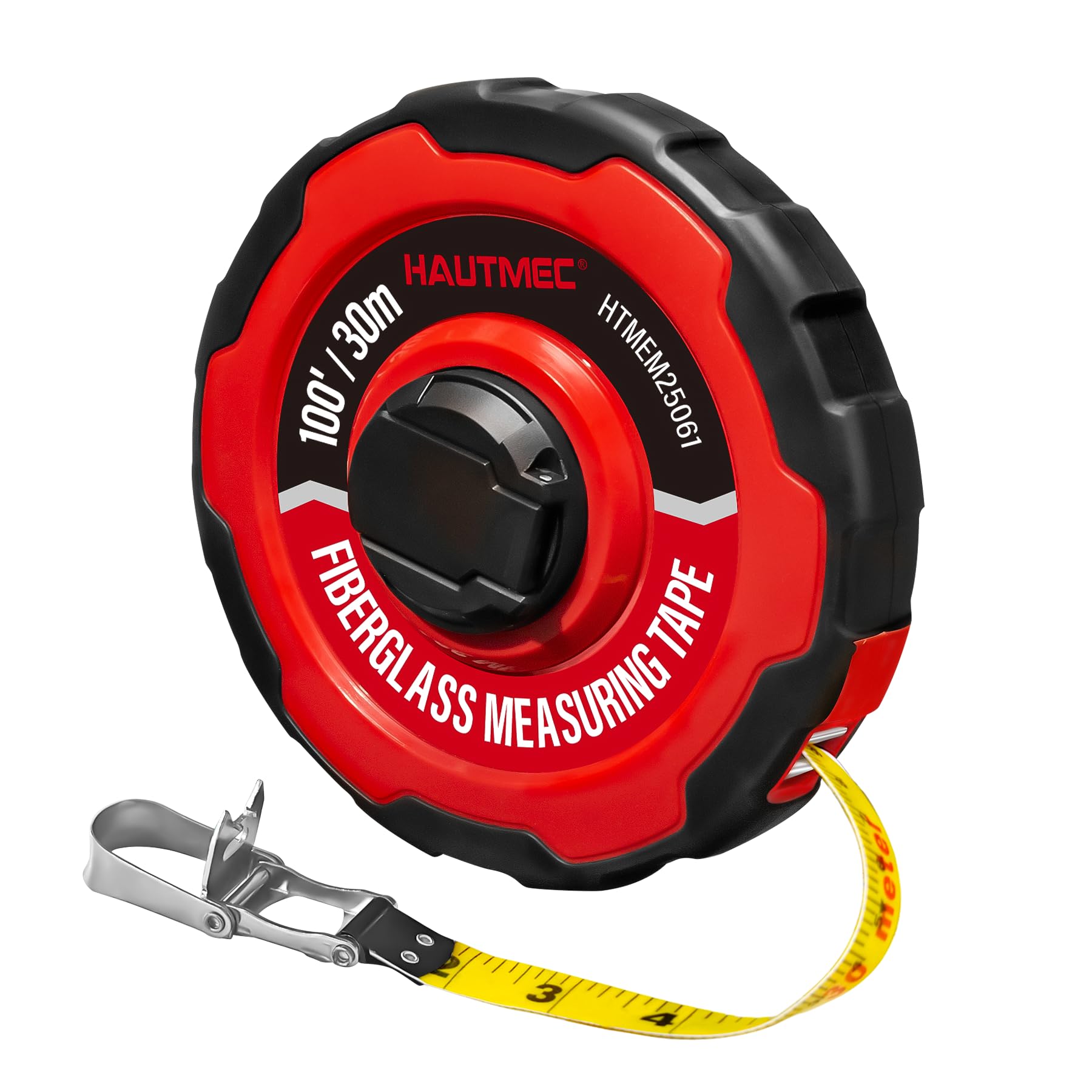 HAUTMEC 100ft/30m Long Tape Measure | Fiberglass Dual Inch/Metric