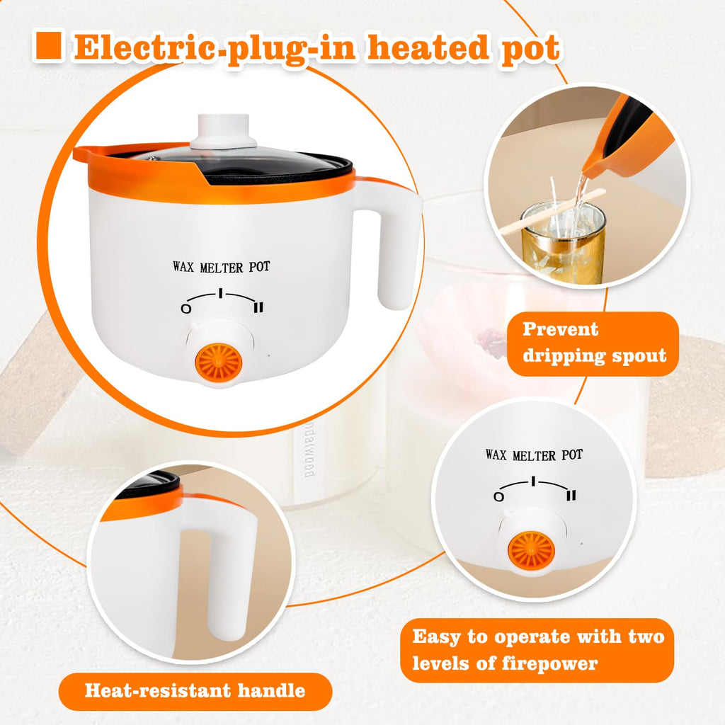 Ksedcon Electric Wax Melting Pot for Candle Making - Orange, 600W