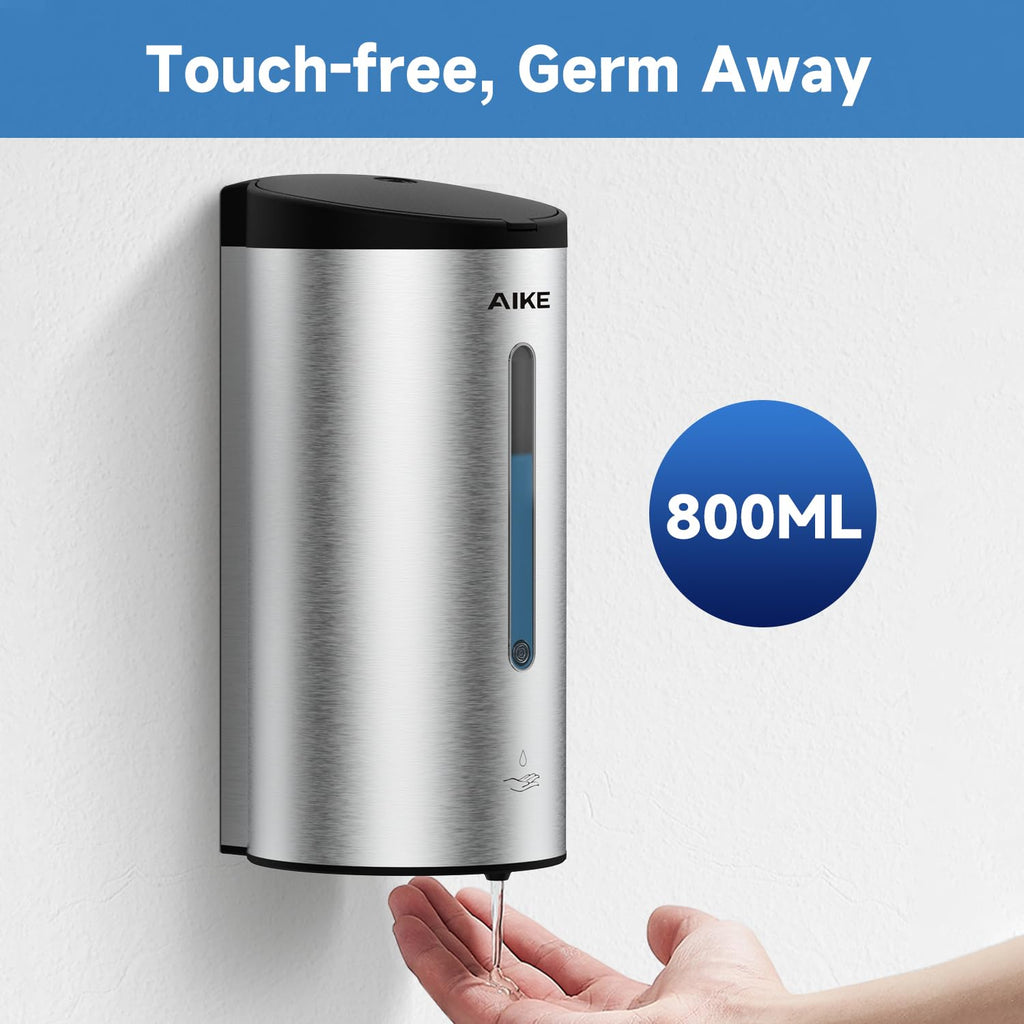 AIKE AK1205 Automatic Soap Dispenser | 800ml Wall Mounted Stainless Steel