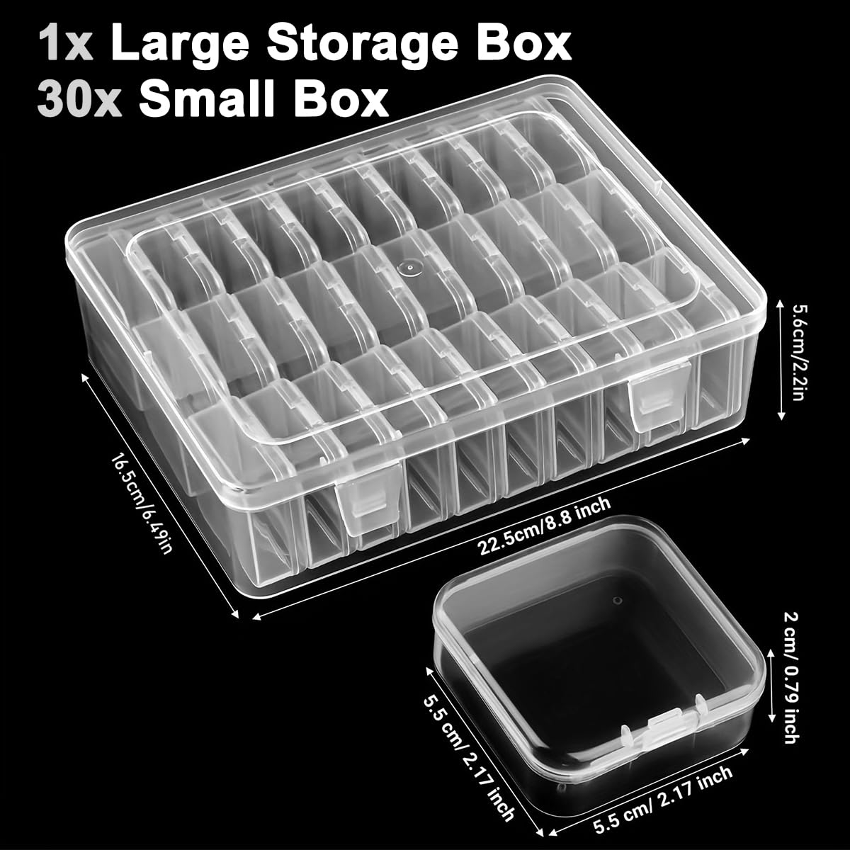 Yuhtech 30 Grids Bead Storage Boxes, Diamond Painting Art Accessories Storage Case - image 2