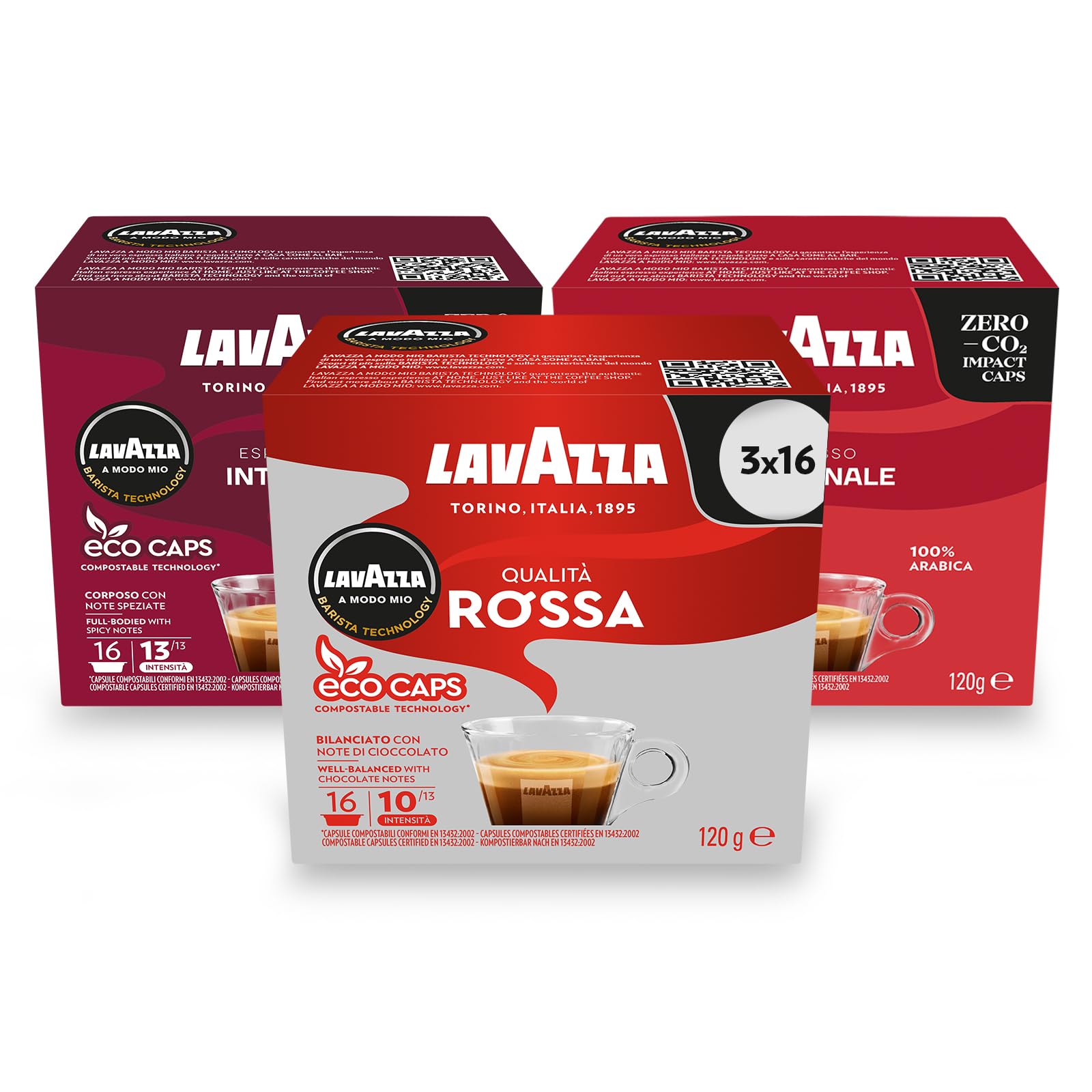 Lavazza A Modo Mio Coffee Capsules - Compostable Pods, 48 Count
