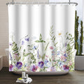 Floral Shower Curtain – 183x213cm Waterproof White Polyester