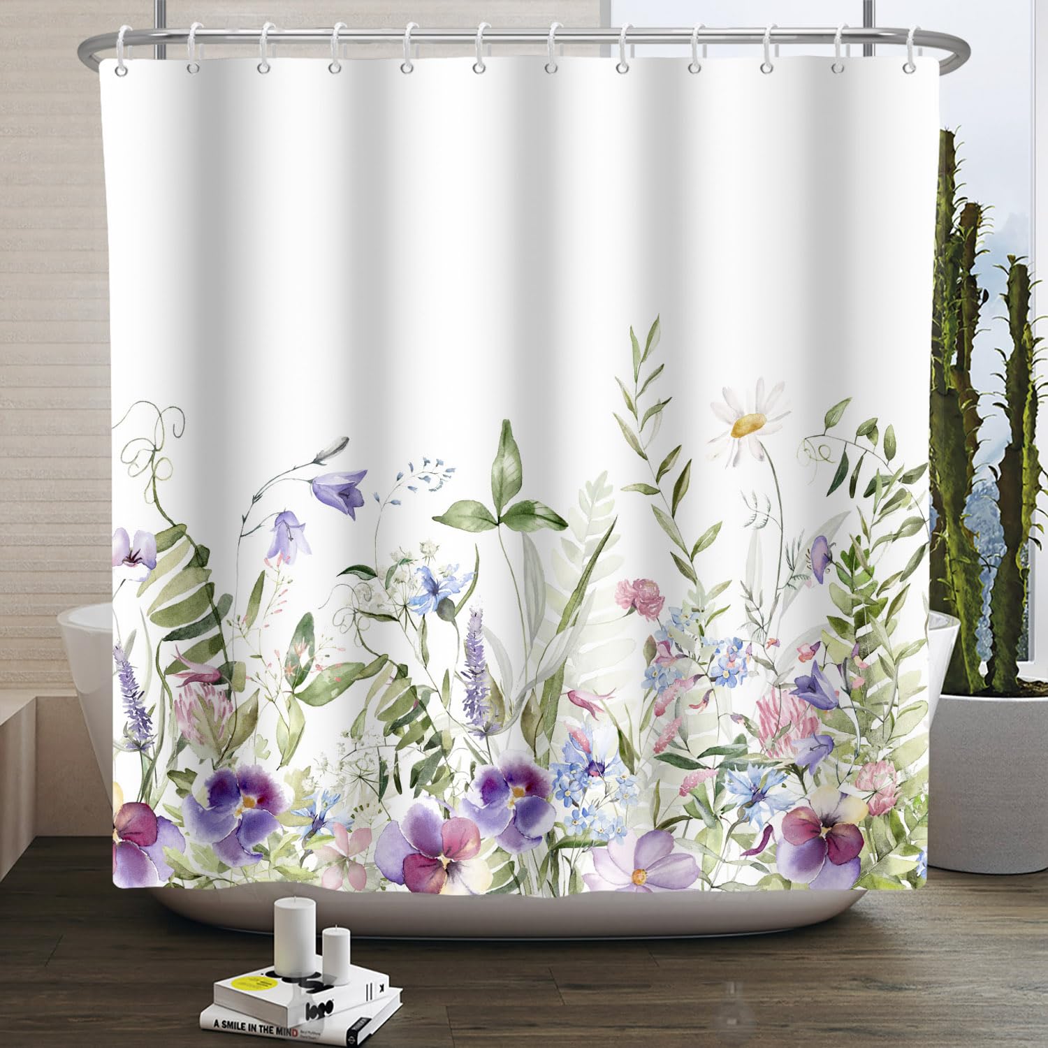 Floral Shower Curtain | 180x200cm Waterproof Polyester