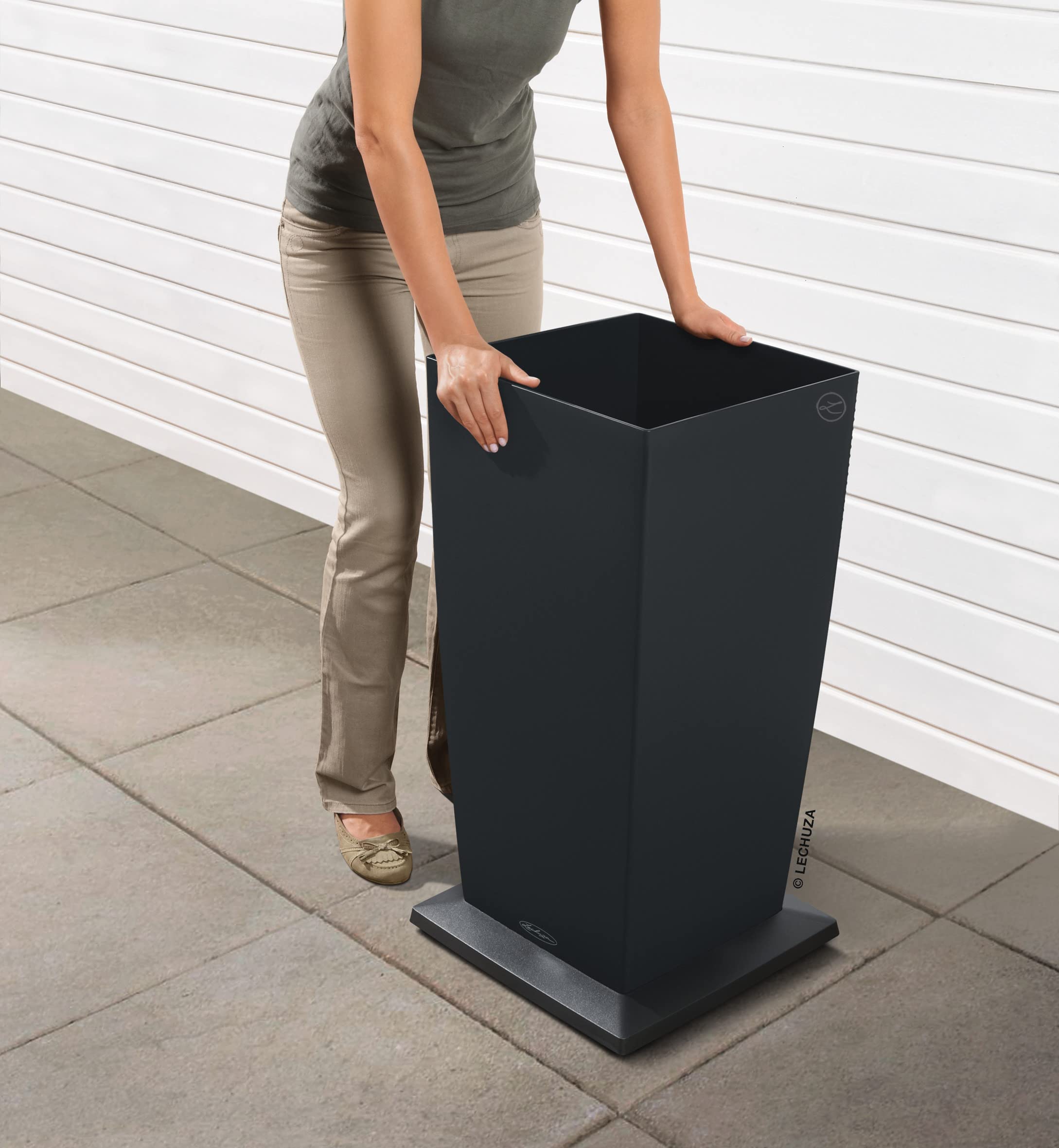 Lechuza Coaster for Cubico 40 Planter | Mobile Plant Caddy, Charcoal