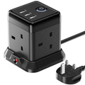 Hulker 3M Cube Extension Lead | 4 Way Power Strip with 3 USB Ports