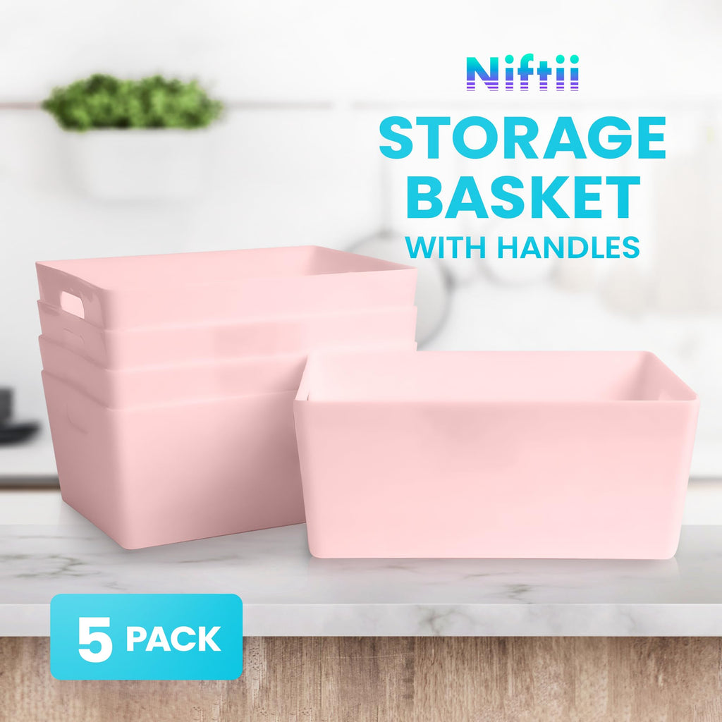 Niftii Storage Boxes | Kitchen Storage & Organisation Baskets 5-Pack 3.9L - image 3