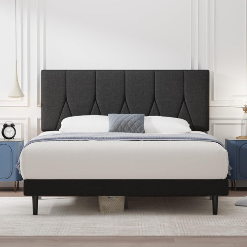 Yocreat Small Double Upholstered Bed Frame with Storage - Black