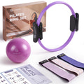 LIONSCOOL Pilates Ring Set - 14 Inch Magic Circle with Resistance Bands