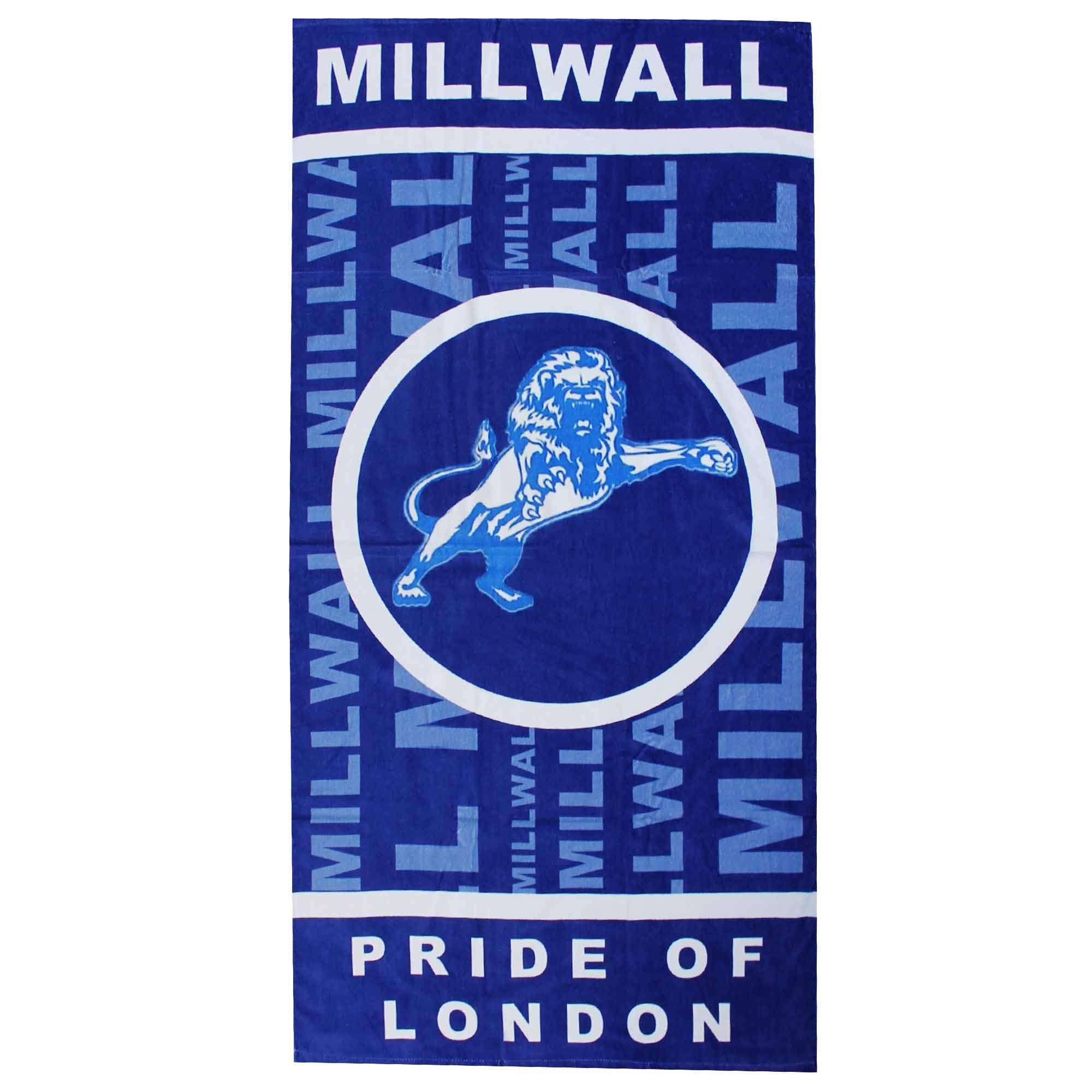 Millwall FC Giant Lions Beach & Bath Towel – 100% Cotton, 150x75cm