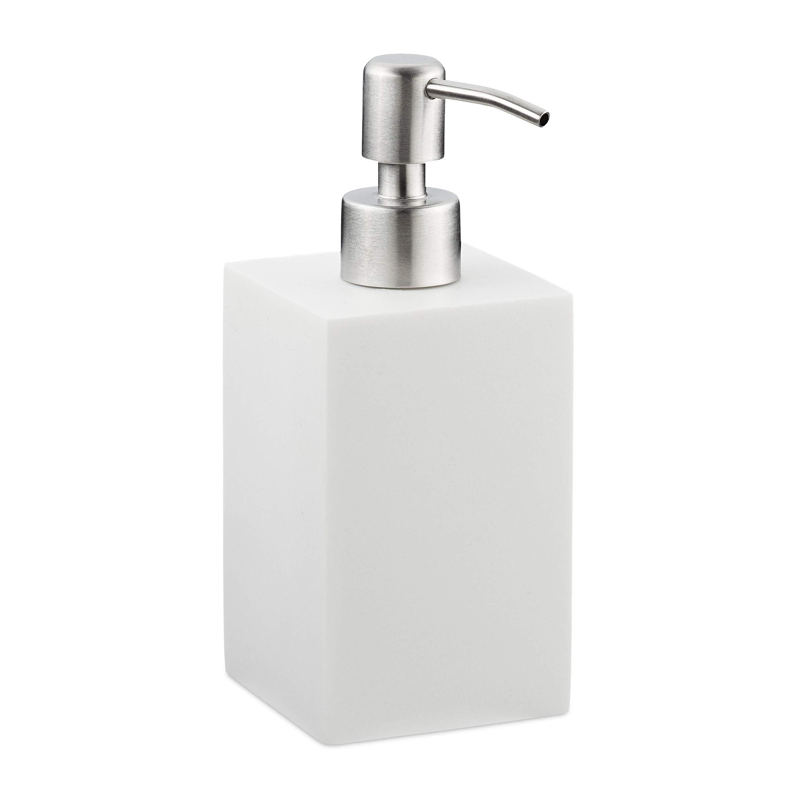 Jolof Store Soap Dispenser – 300ml White Stone Effect Polyresin Bottle