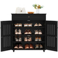Yaheetech Shoe Cabinet 4-Tier Shoe Storage Organizer with Drawer, Black - image 1