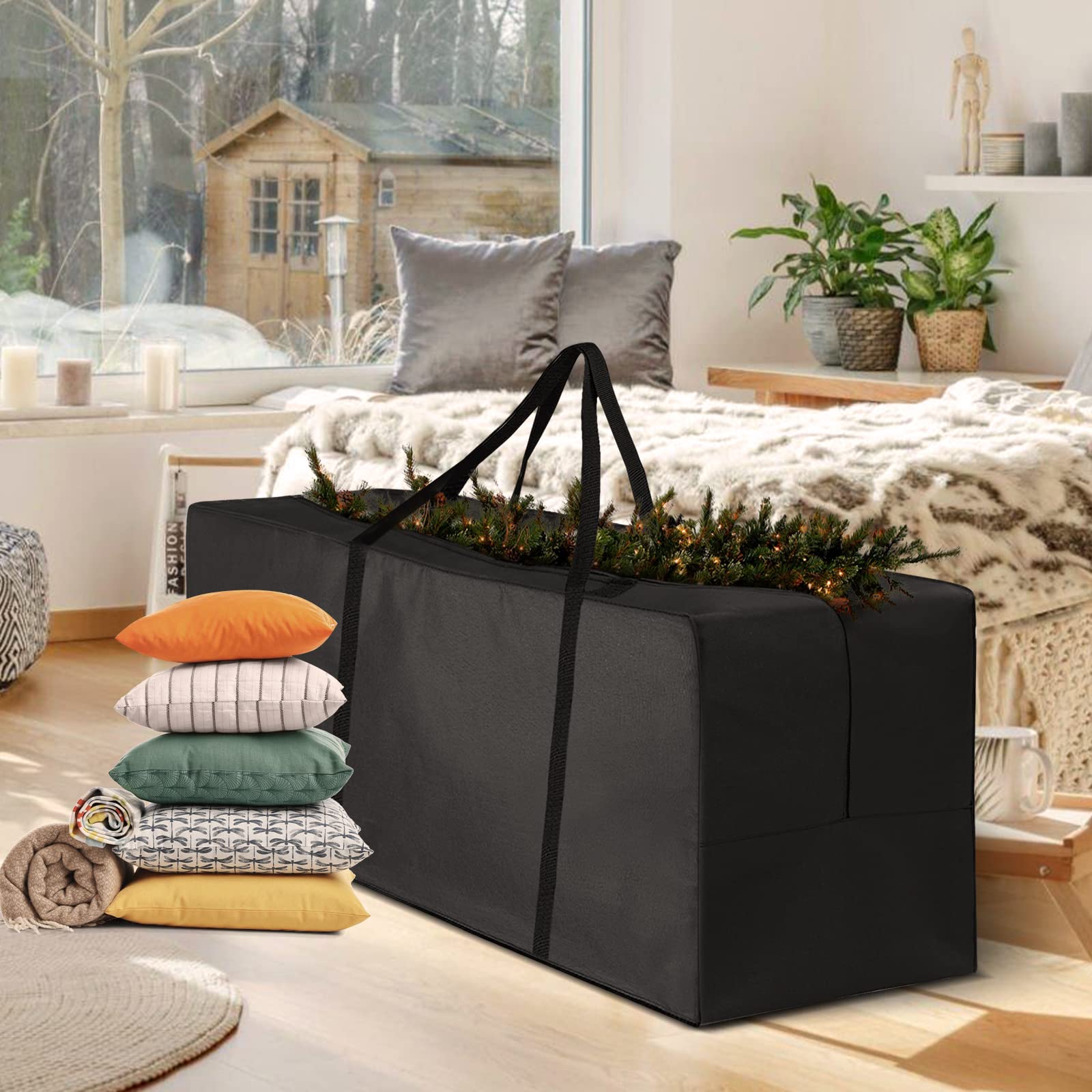 Jolof Store 2-Pack Waterproof Garden Cushion & Christmas Tree Storage Bag