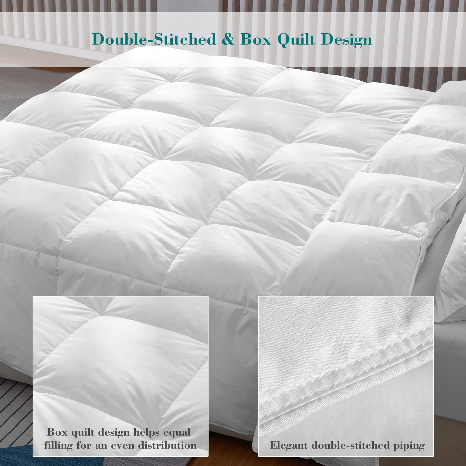 Threads For Bed 13.5 Tog King Size Feather and Down Cotton Duvet