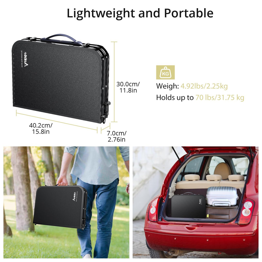 Anbte Folding Camping Table | Adjustable Aluminum Outdoor Table