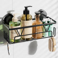 Kegii Suction Shower Caddy – Black Stainless Steel No-Drill Shelf