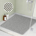 Non-Slip Shower Mat – 80x80cm PVC Loofah Bath Mat, Grey
