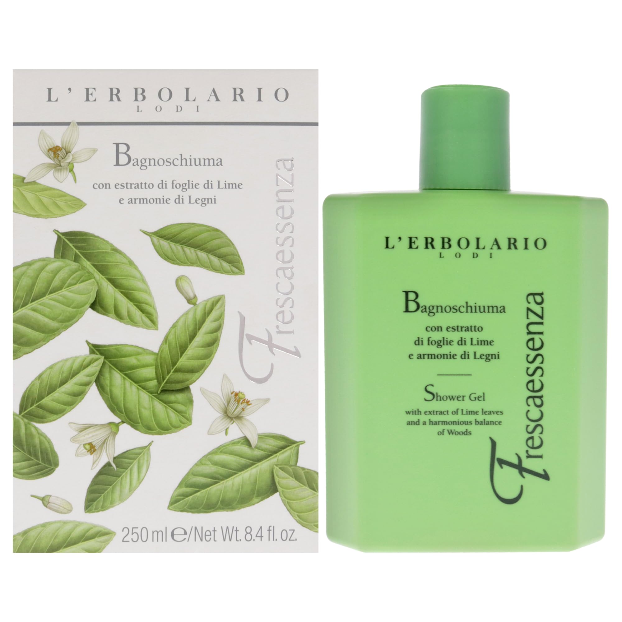 L'Erbolario Frescaessenza Shower Gel - Refreshing Citrus & Wood, 8.4 oz
