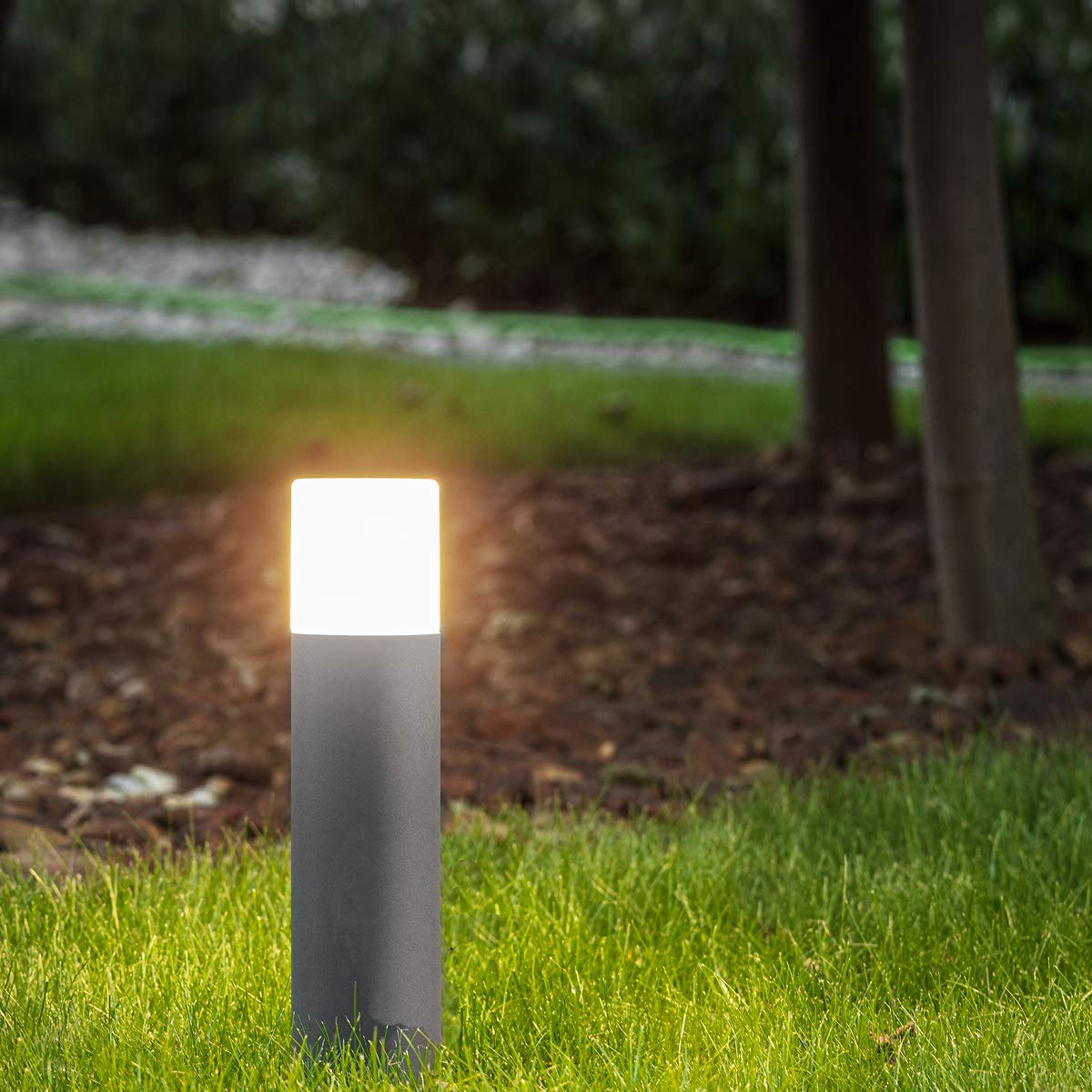 CGC Lighting Anthracite Outdoor Bollard Post Light – Modern IP44 Garden Path