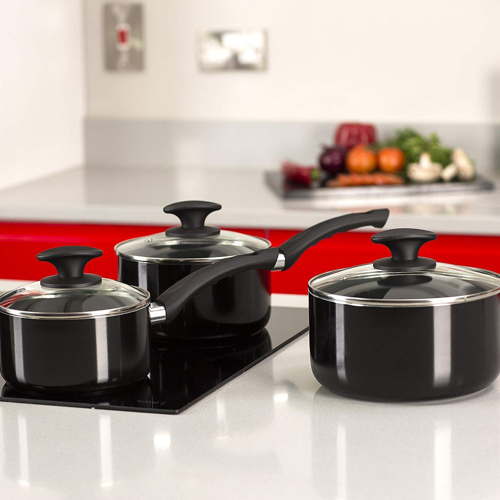 Tower Essentials 3 Piece Non-Stick Ceramic Induction Saucepan Set