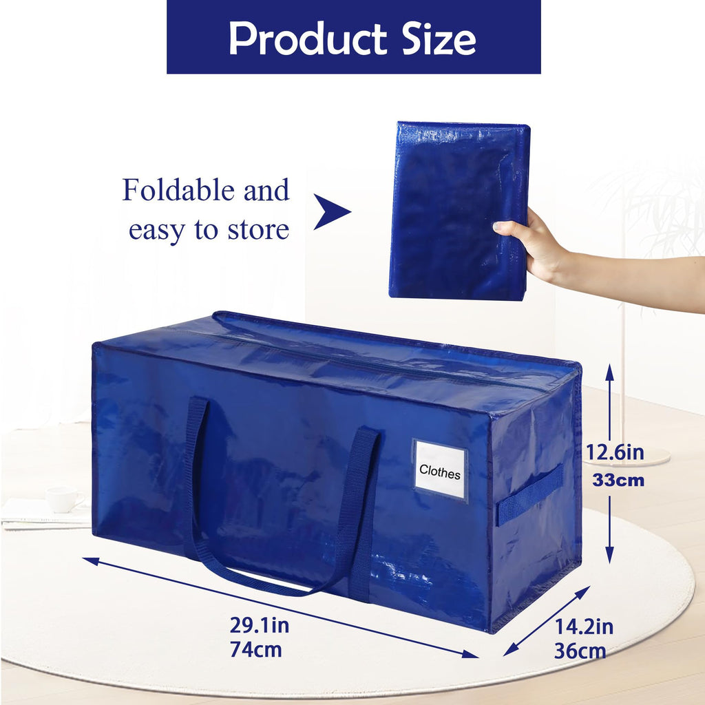6 Pack Heavy Duty Moving Bags with Handles, Waterproof Foldable Storage Bags, Moving Boxes Large Strong - image 2