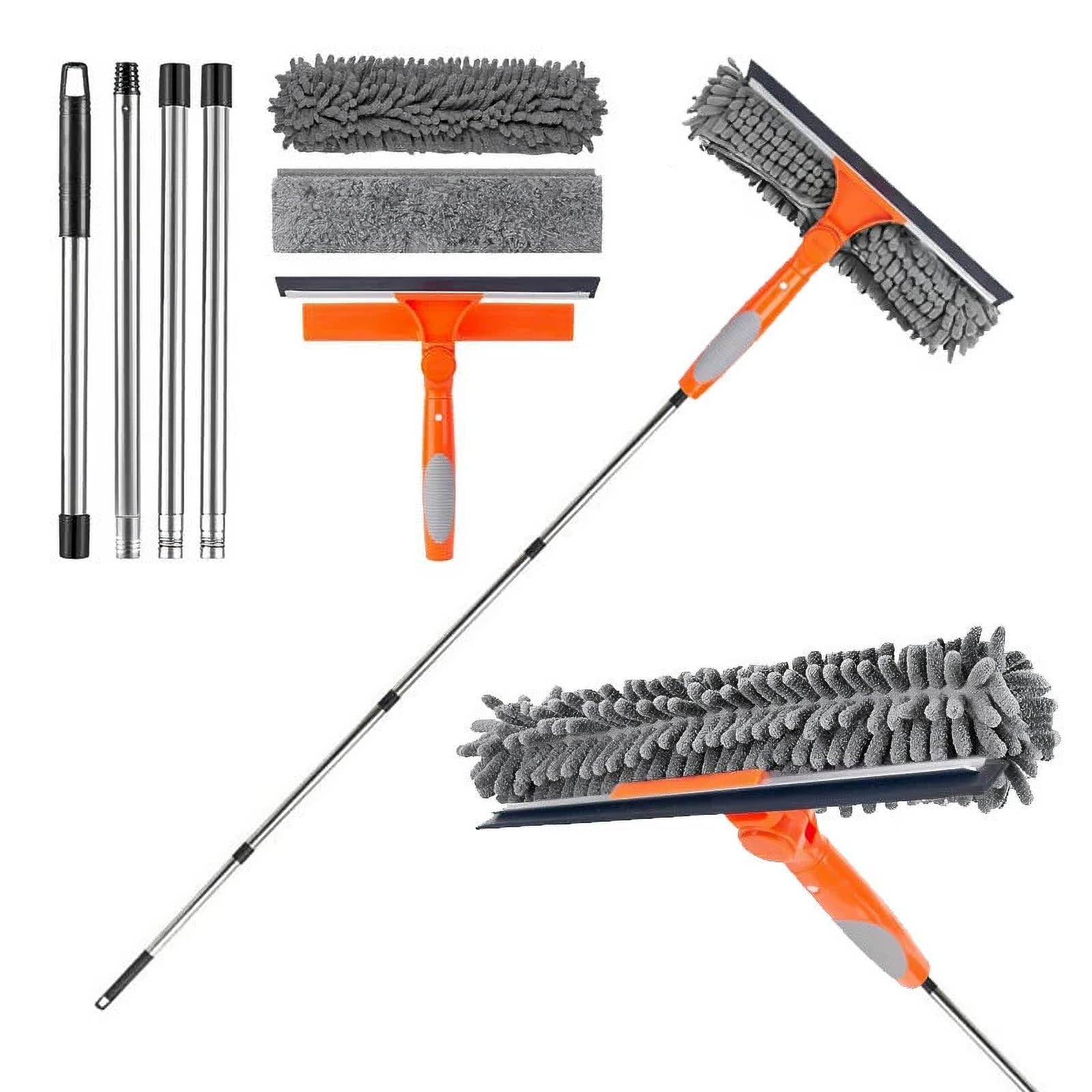 175cm Telescopic Window Cleaner Kit with 2-in-1 Squeegee
