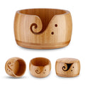Jolof Store Bamboo Yarn Bowl with Lid – Wooden Knitting & Crochet Organizer