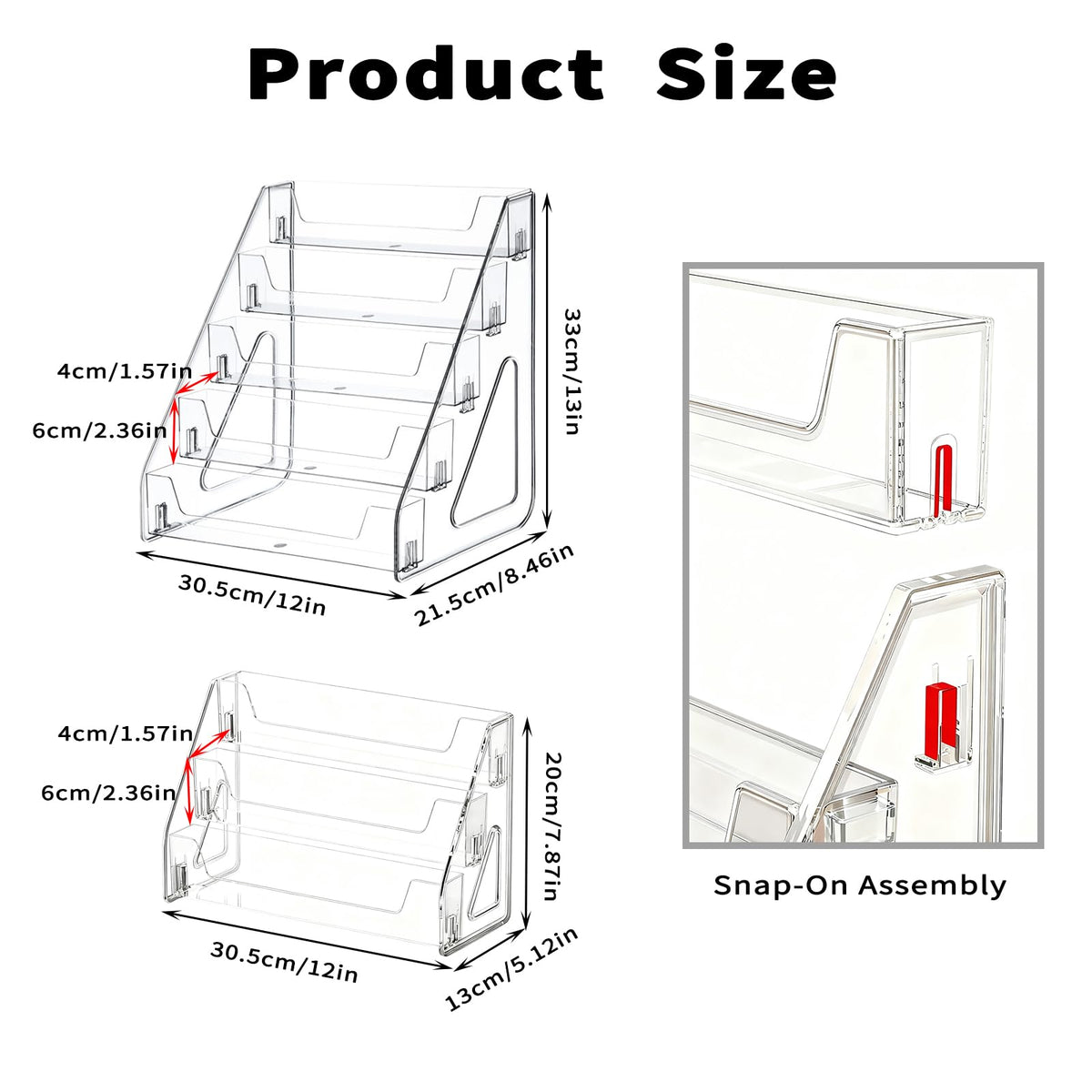 JWShang Card Display Stand, 5-Tier Clear PET Rack for Graded Cards, 2 Pack - image 5