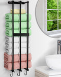 XIAPIA Wall Mounted Steel Towel Rack for Rolled Towels - 75x20x15cm
