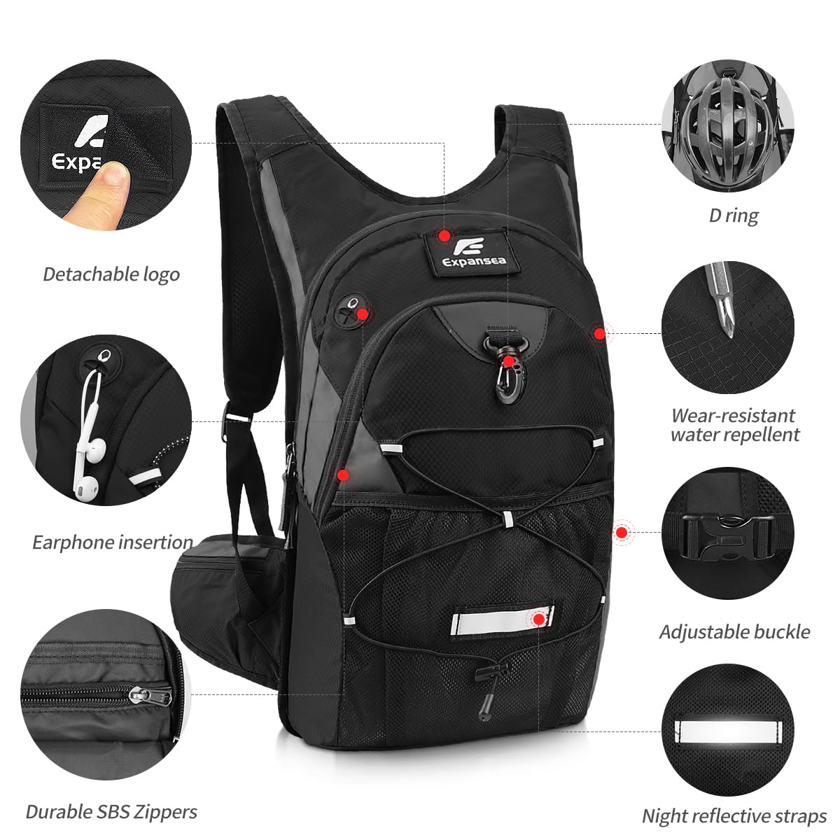 Expansea Hydration Backpack | 3L Water Bladder Insulated Hiking Pack
