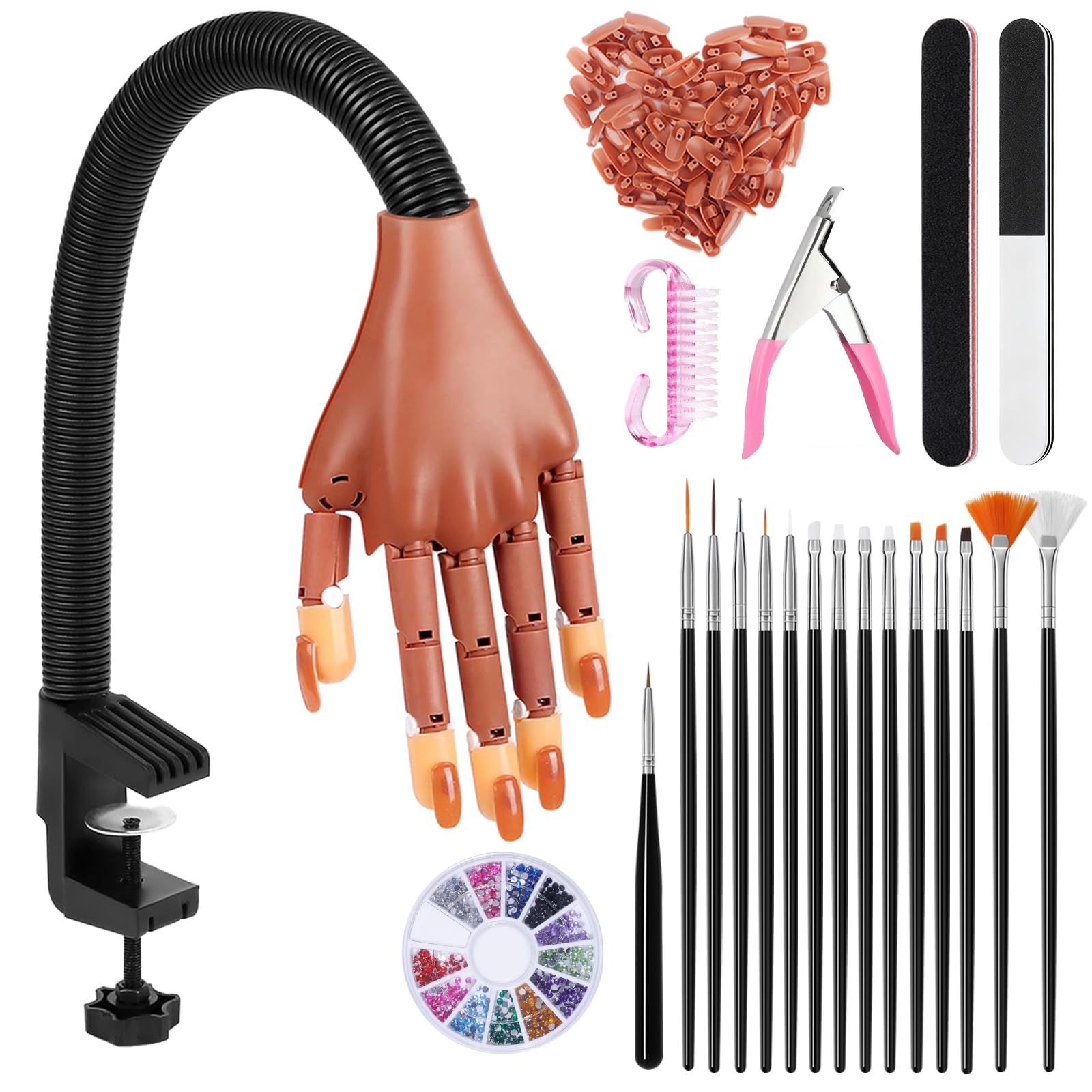 Deciniee Flexible Nail Practice Hand – Professional Acrylic Training Kit