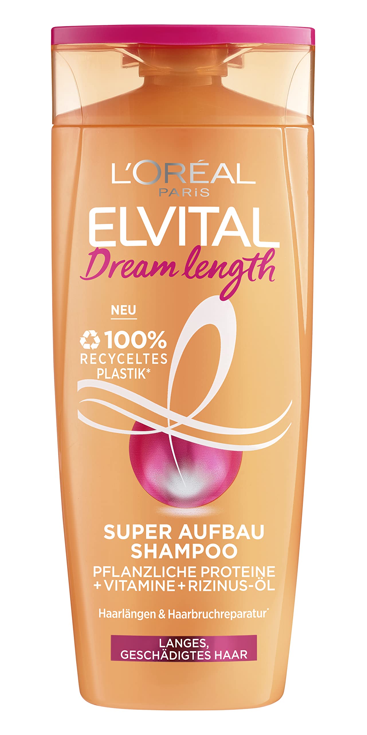 L'Oréal Paris Elvital Dream Length Shampoo - Repairing Castor Oil, 250ml
