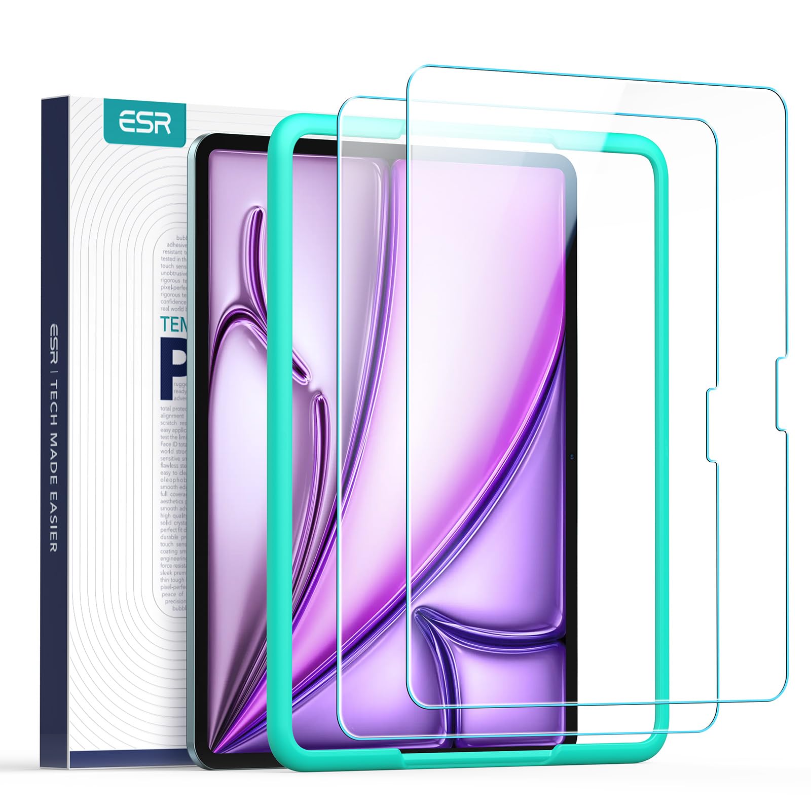 ESR iPad Air 13 Inch Screen Protector - 9H Tempered Glass (2 Pack)