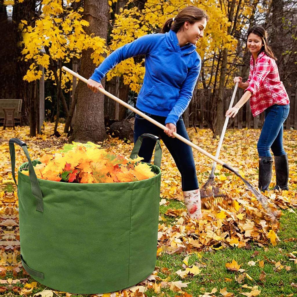 Jolof Store 3-Pack 125L Heavy Duty Canvas Garden Waste & Leaf Bags