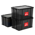 Cetomo 80L Stackable Storage Boxes | Heavy-Duty Plastic Bins with Lids, 3-Pack